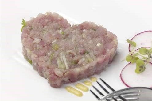 ‘Heart’ of Tuna Tartare with Curry Mayonnaise and Pink Radish