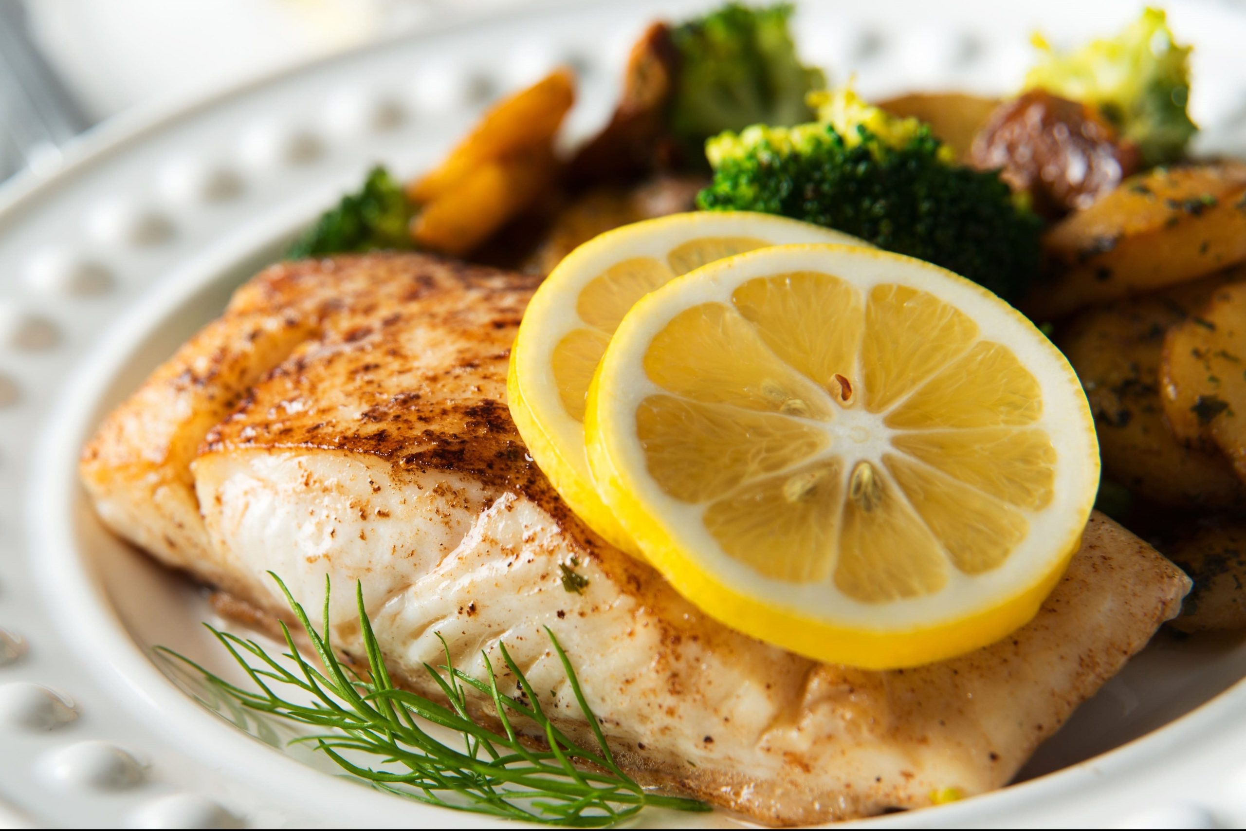 Baked Halibut in Sour Cream with Dill