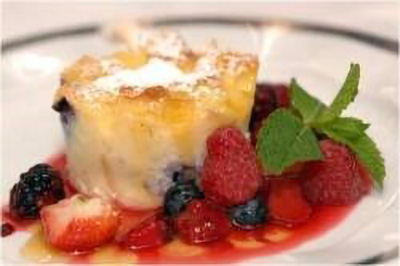 Yukon Sourdough Bread Pudding with Alaskan Berry Compote