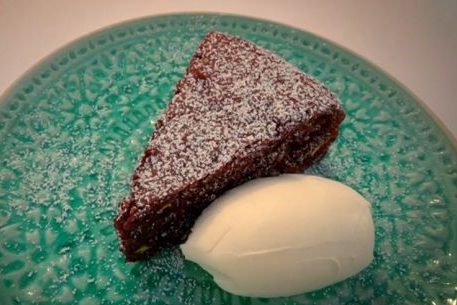 Azamara Flourless Chocolate Torte with Balsamic Mascarpone Cream