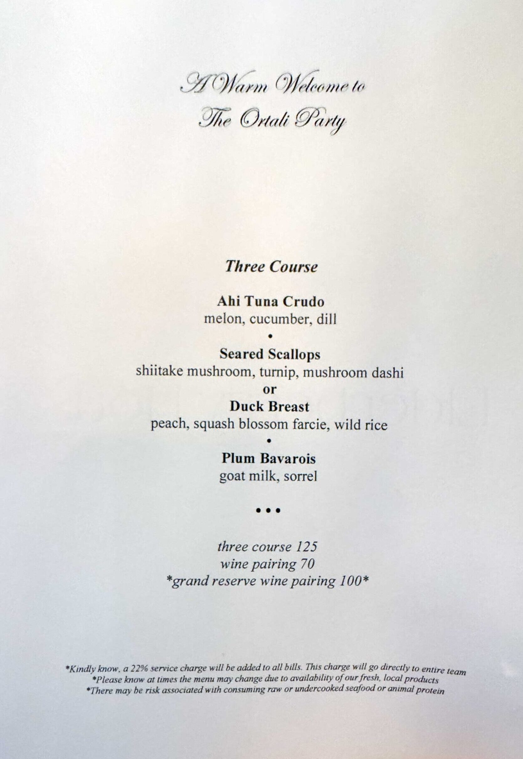 Chateau du Sureau Elderberry House Menu