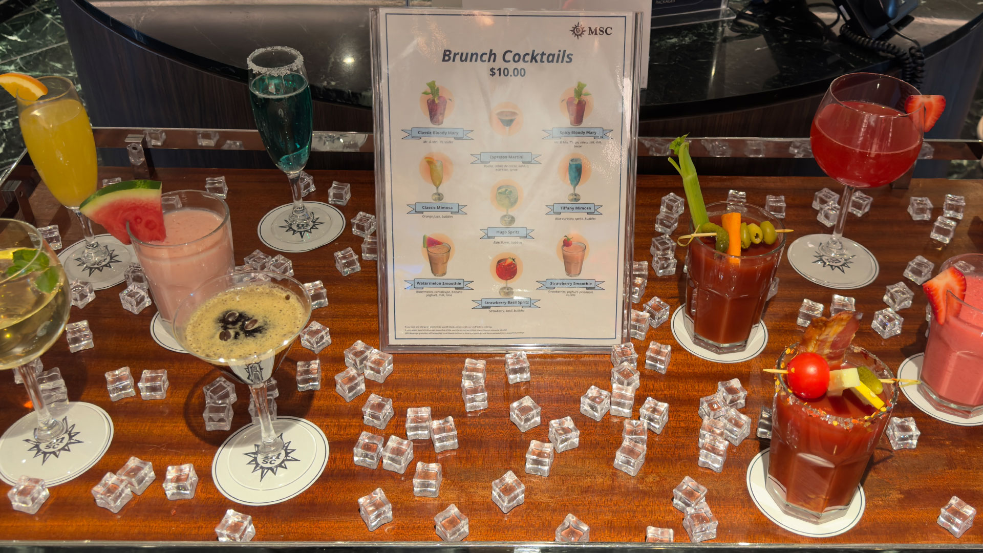 MSC Seashore: Brunch Cocktails MSC Seashore: Brunch Cocktails
